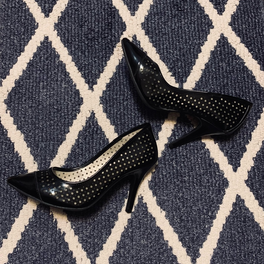 Christian Siriano Black Dot Heel Pumps